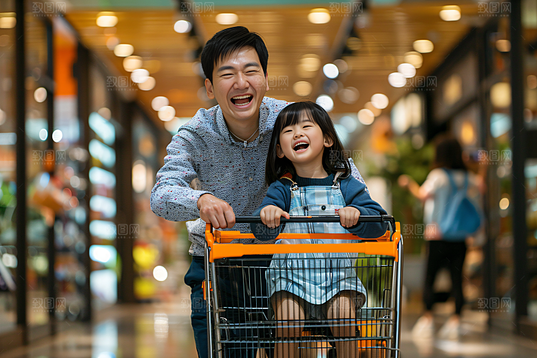 幸福一家人出游肖像摄影图