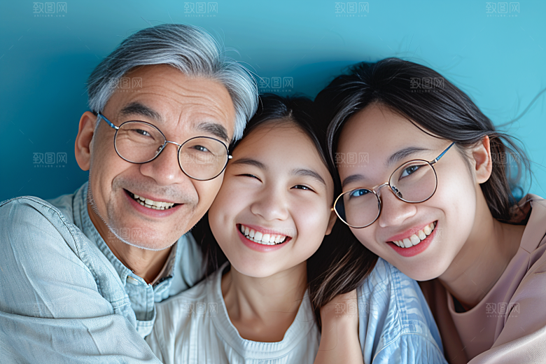幸福一家人人物肖像摄影图