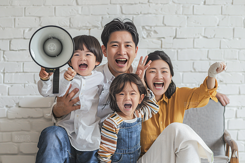 幸福一家人亲子人物摄影图