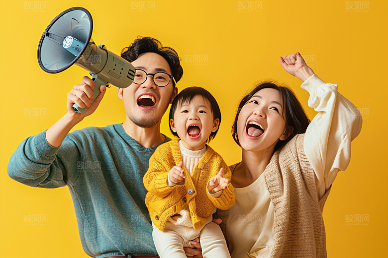 幸福一家人欢乐亲子摄影图