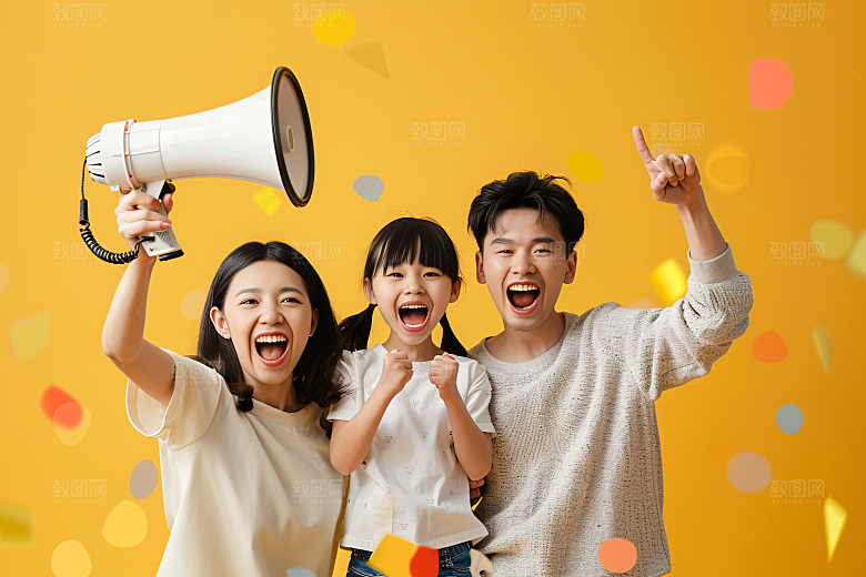 幸福一家人出游家庭摄影图