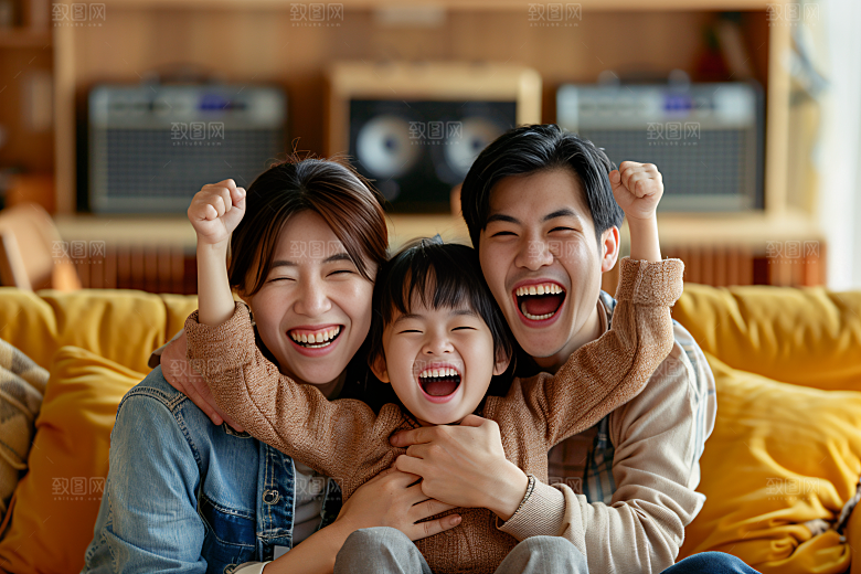 幸福一家人欢乐相聚摄影图