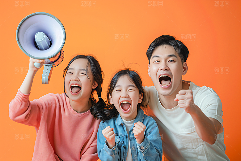 幸福一家人高清相聚摄影图