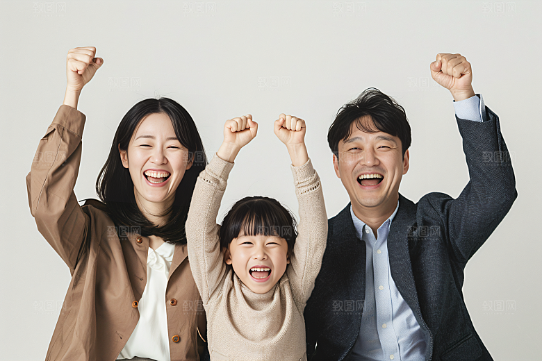 幸福一家人欢乐亲子摄影图