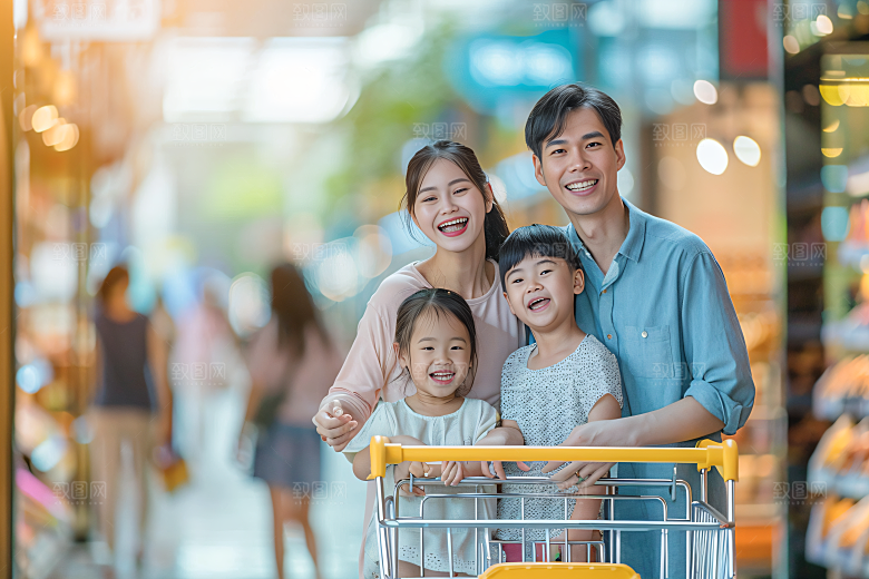 幸福一家人高清肖像摄影图