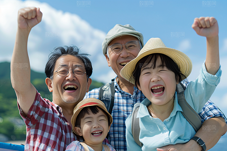 幸福一家人肖像欢乐摄影图