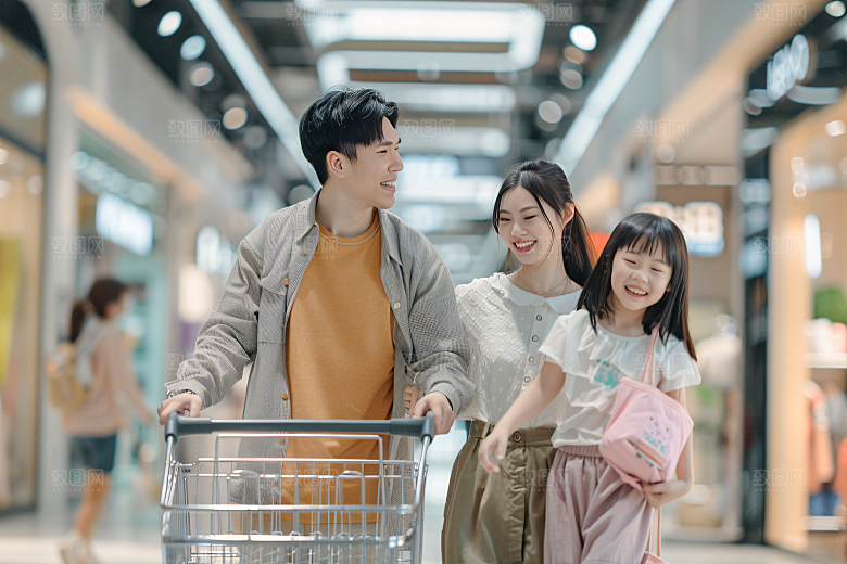 幸福一家人肖像高清摄影图