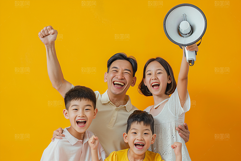 幸福一家人家庭出游摄影图