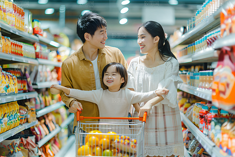 幸福一家人欢乐三口之家摄影图