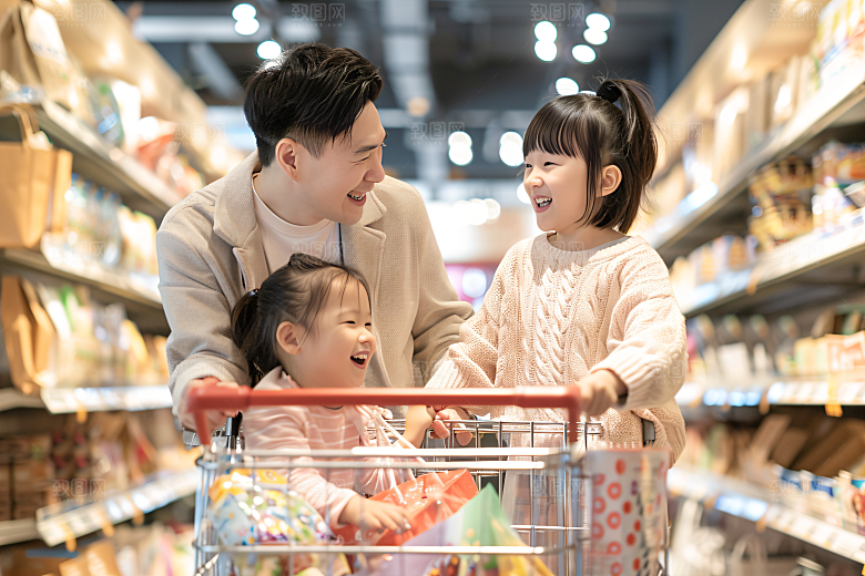 幸福一家人出行高清摄影图