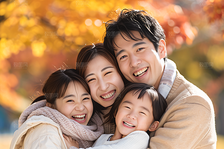 幸福一家人肖像亲子摄影图