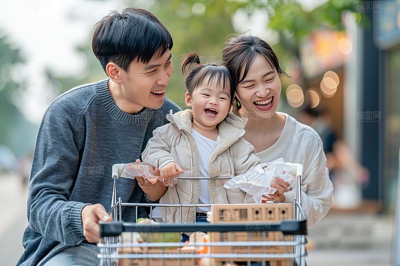 幸福一家人人物出游摄影图