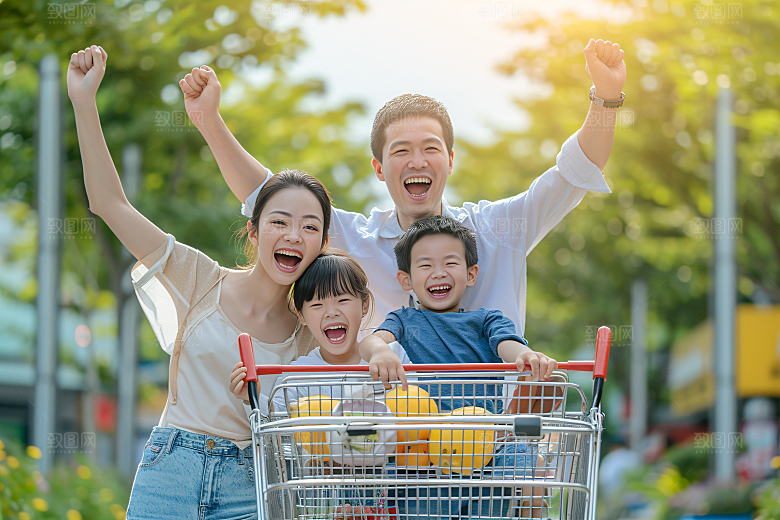 幸福一家人出游出行摄影图