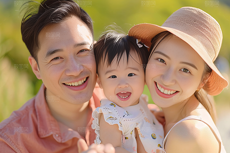 幸福一家人亲子欢乐摄影图