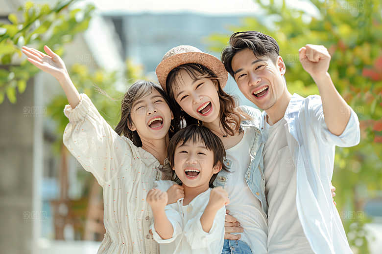 幸福一家人人物肖像摄影图