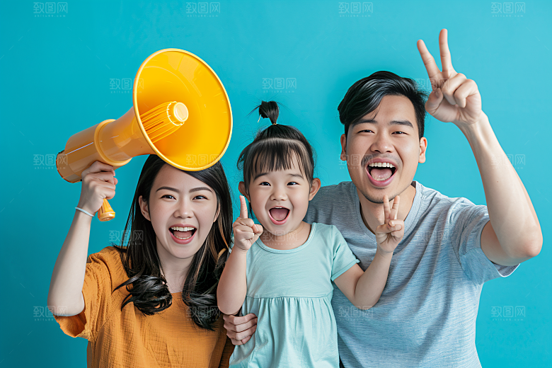 幸福一家人相聚开心摄影图