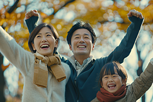 幸福一家人肖像高清摄影图