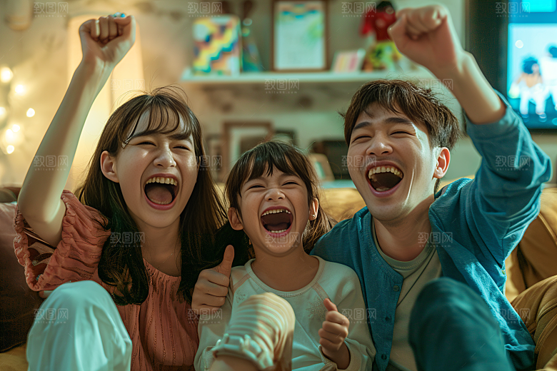 幸福一家人出游欢乐摄影图