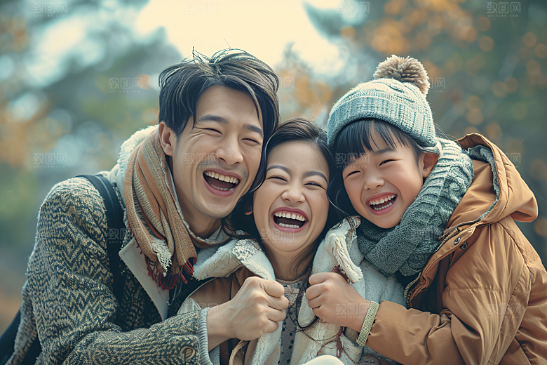 幸福一家人欢乐肖像摄影图
