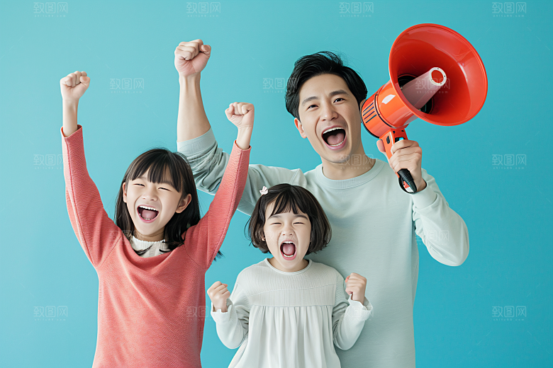 幸福一家人亲子出游摄影图
