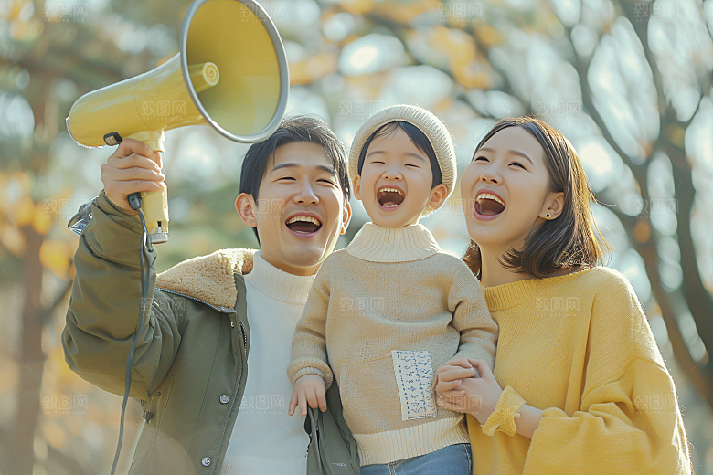幸福一家人出游开心摄影图