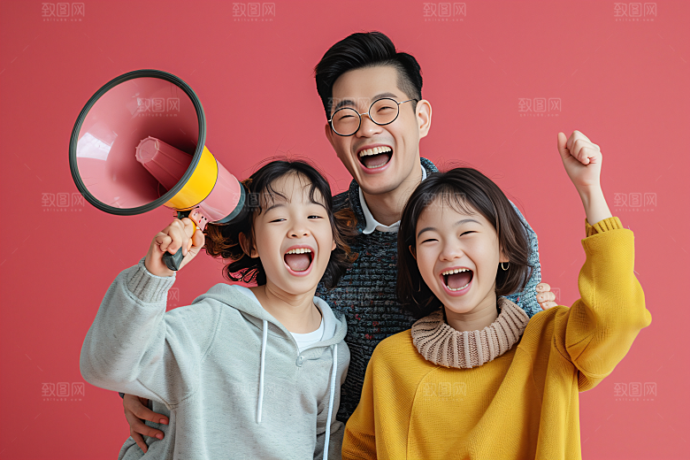 幸福一家人出游欢乐摄影图