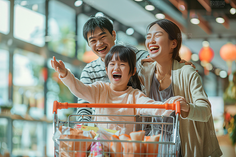 幸福一家人出游开心摄影图