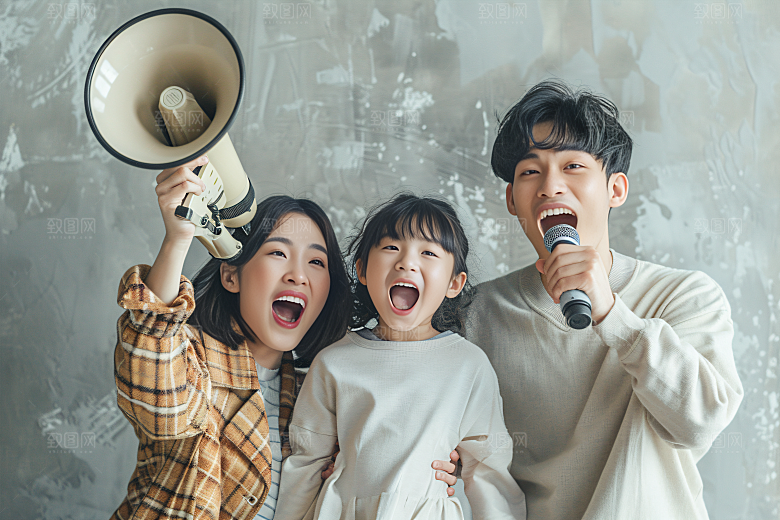 幸福一家人家庭肖像摄影图