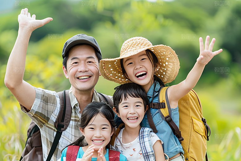 幸福一家人肖像人物摄影图