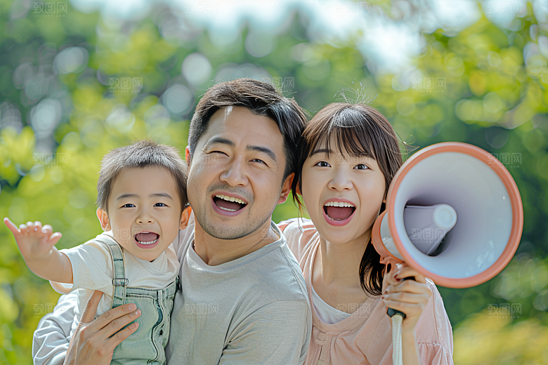 幸福一家人人物出游摄影图