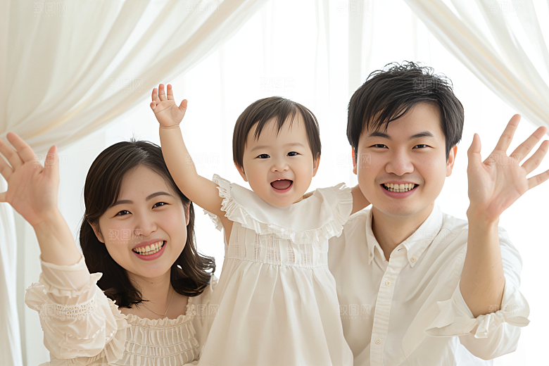 幸福一家人相聚肖像摄影图
