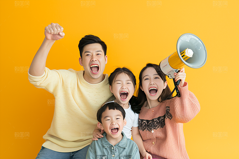 幸福一家人家庭出行摄影图
