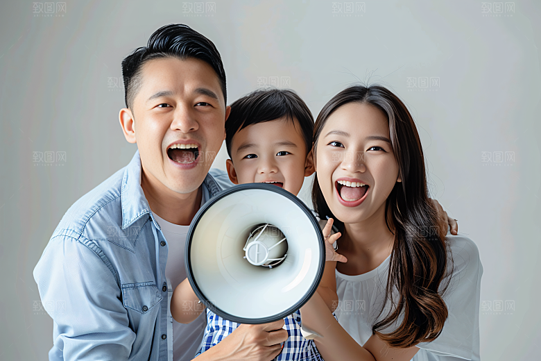 幸福一家人亲子出游摄影图