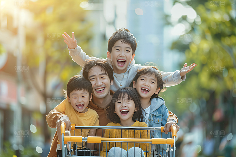 幸福一家人亲子三口之家摄影图