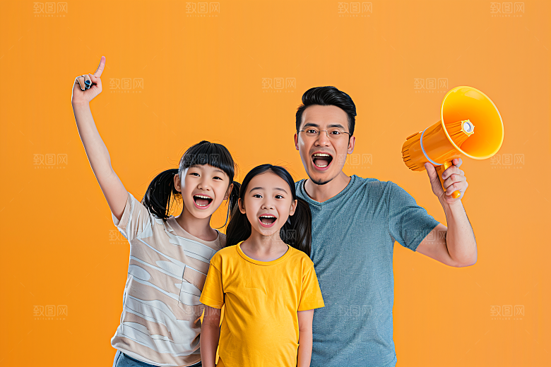幸福一家人出行家庭摄影图