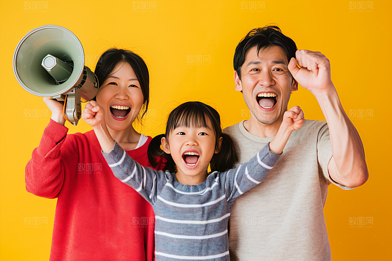 幸福一家人出行出游摄影图