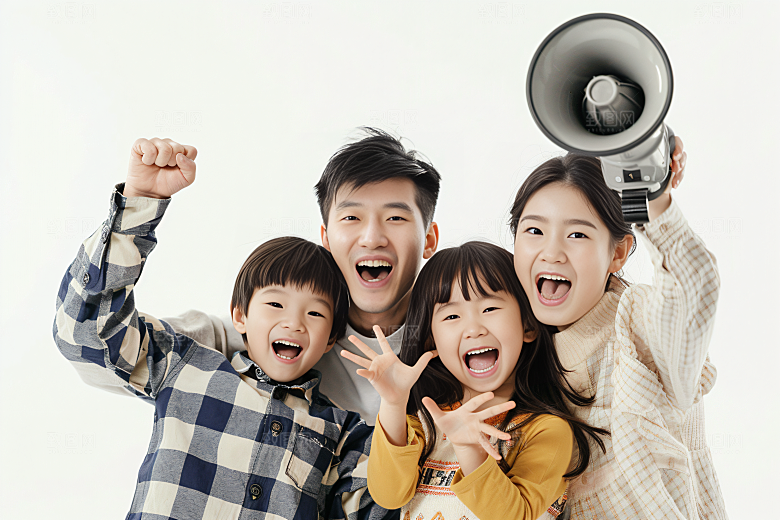 幸福一家人欢乐亲子摄影图