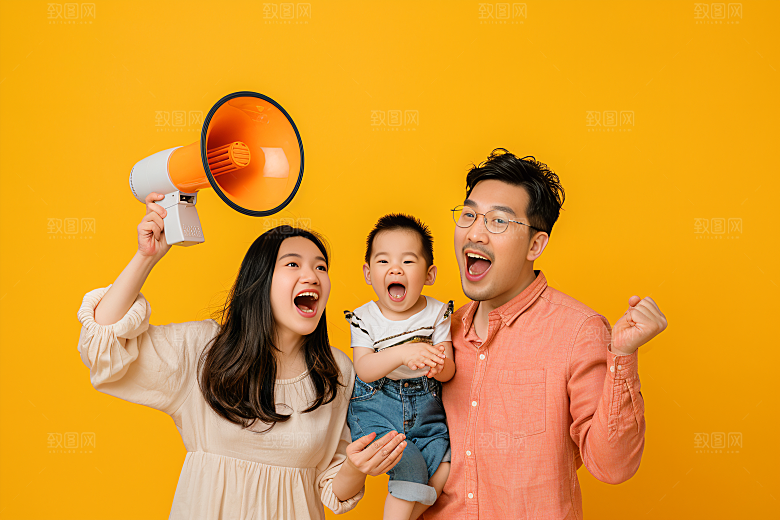 幸福一家人相聚亲子摄影图