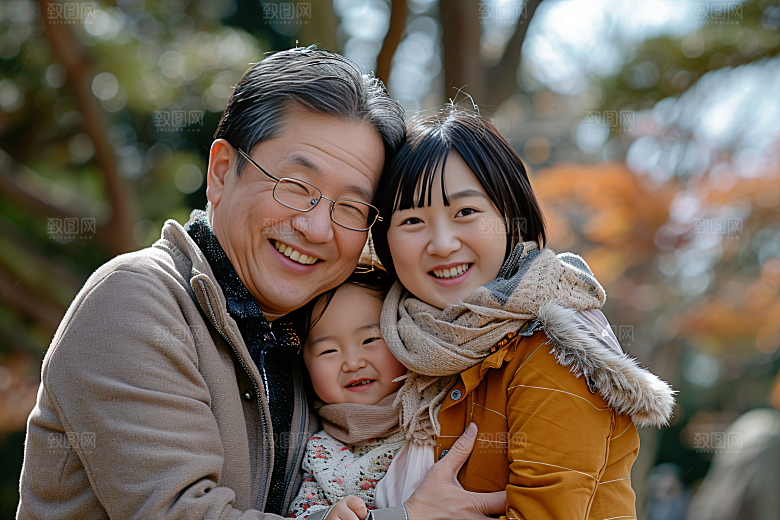 幸福一家人亲子相聚摄影图