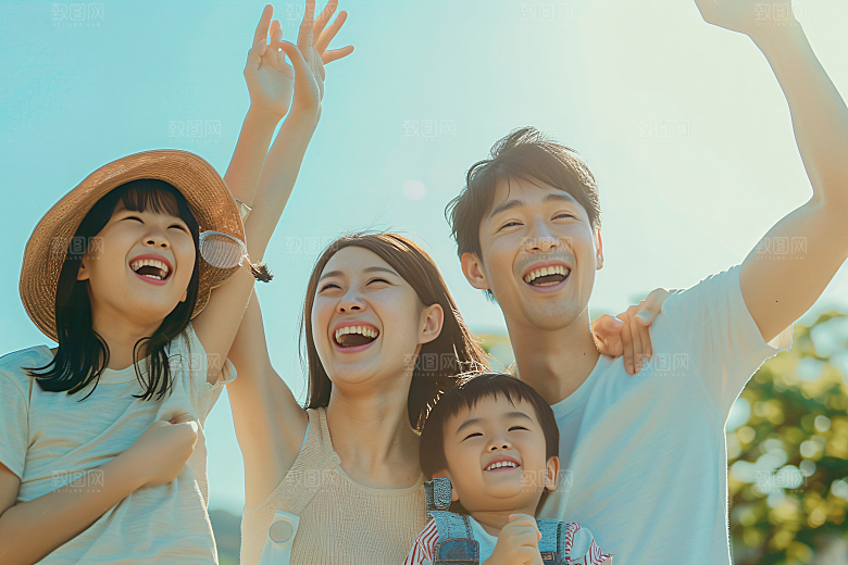 幸福一家人欢乐家庭摄影图