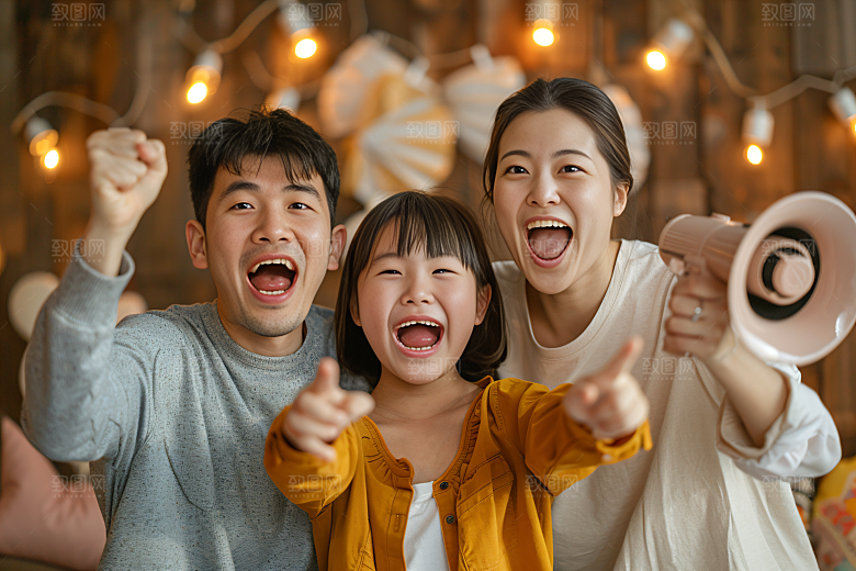 幸福一家人出游人物摄影图