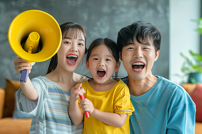 幸福一家人肖像人物摄影图