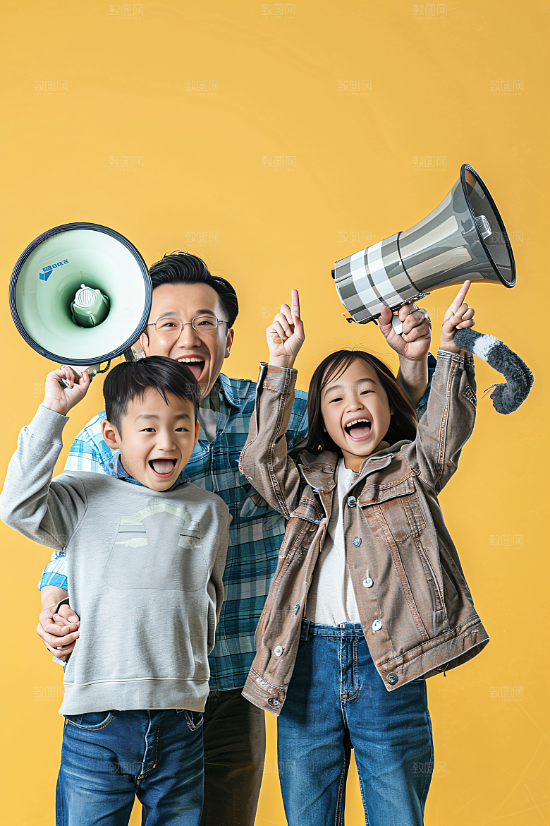 幸福一家人肖像人物摄影图