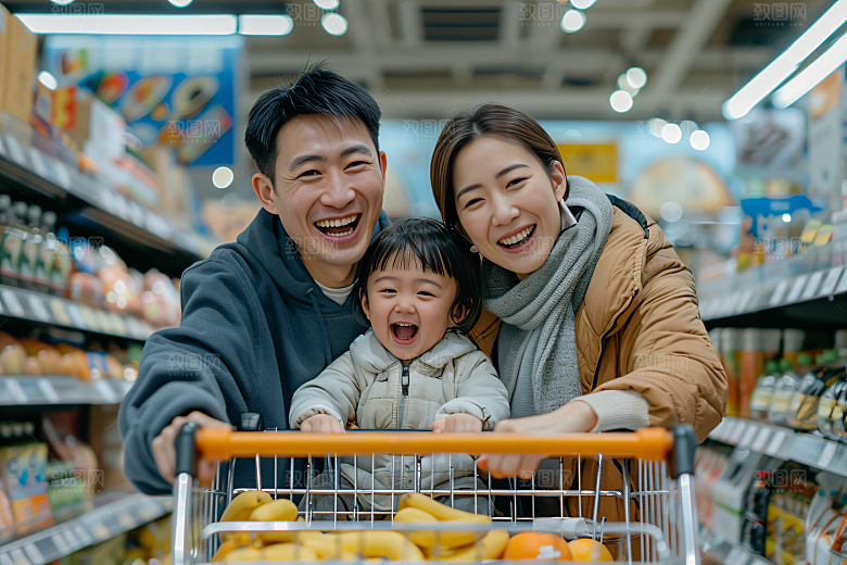 幸福一家人人物肖像摄影图