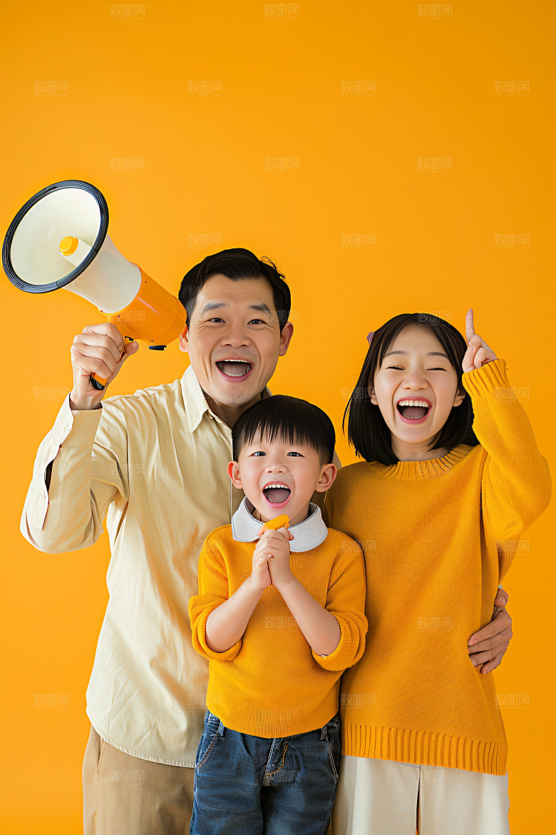幸福一家人家庭出游摄影图