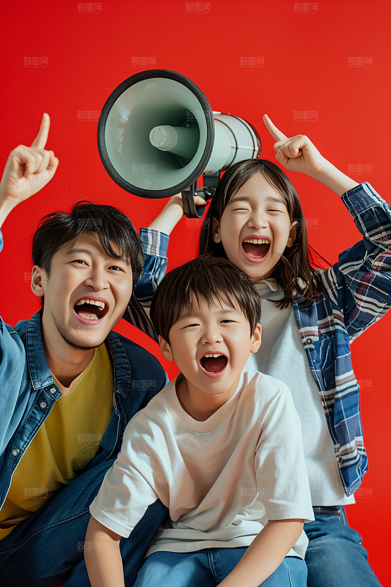 幸福一家人出游亲子摄影图