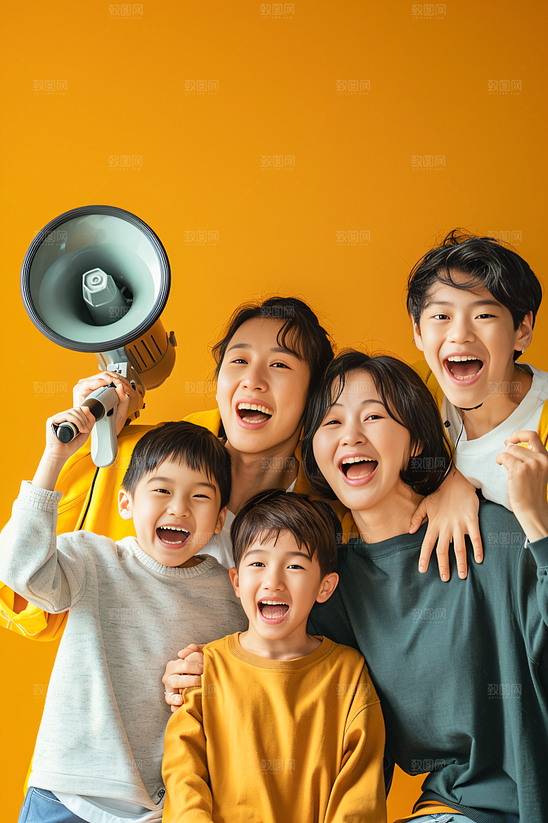 幸福一家人开心三口之家摄影图