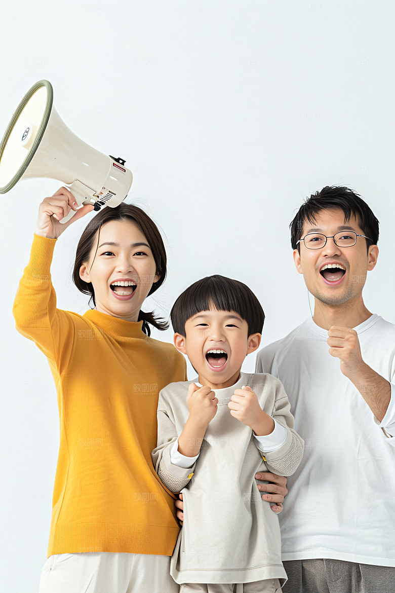 幸福一家人肖像相聚摄影图
