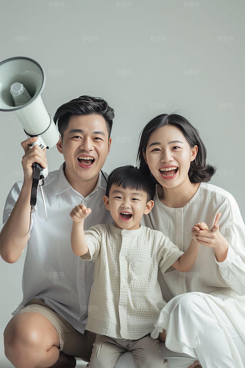 幸福一家人人物肖像摄影图