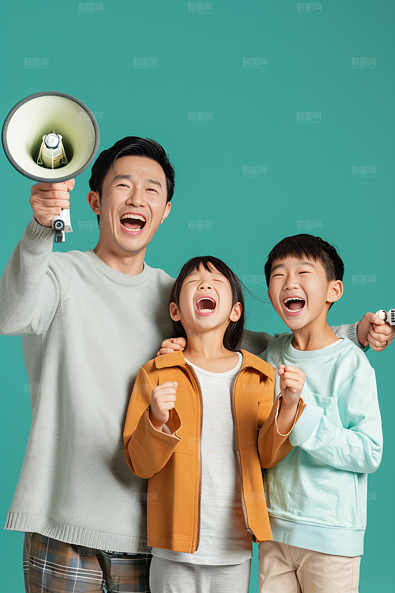 幸福一家人出游相聚摄影图